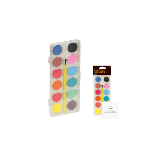 Farby wodne zestaw ekonomiczny, 12 kolorów FIORELLO 170-1551