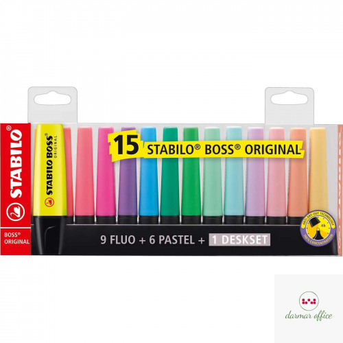 Zakreślacz STABILO BOSS 15kol. w etui 7015-01-5