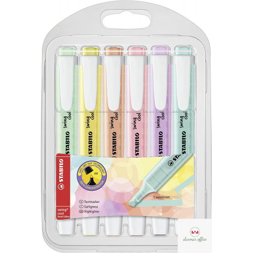 Zakreślacz STABILO SWING COOL pastel kpl. 6szt. 275/6-08 STABILO