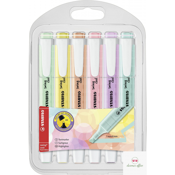 Zakreślacz STABILO SWING COOL pastel kpl. 6szt. 275/6-08 STABILO