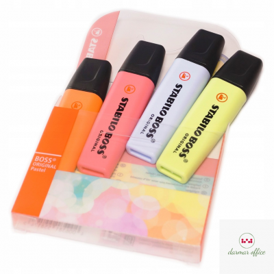 Zakreslacz STABILO BOSS pastel etui 4szt  nowe kolory 70/4-3