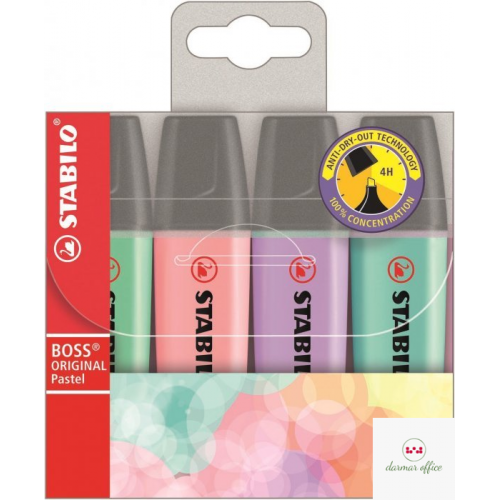 Zakreślacz STABILO BOSS kolory pastelowe komplet 4szt. 70/4-2