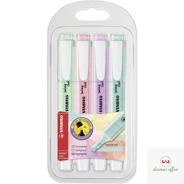 Zakreślacz STABILO SWING COOL pastel kpl. 4szt. 275/4-08 STABILO