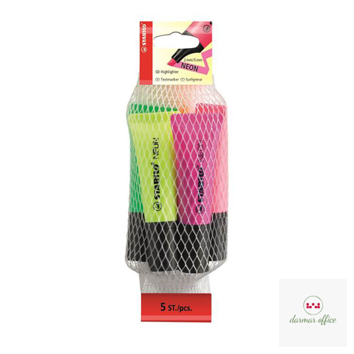 Zakreślacz STABILO neon komplet 5szt. 72/5-2