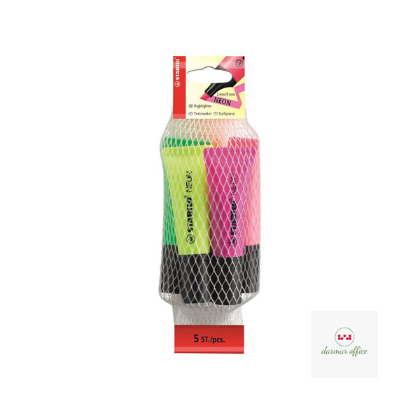 Zakreślacz STABILO neon komplet 5szt. 72/5-2