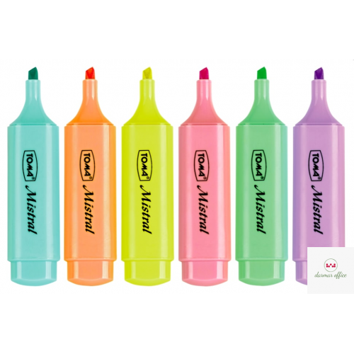 Zakreślacz MISTRAL, szeroka końcówka 1-5mm, żółty TO-334 Toma