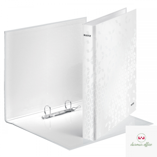 Segregator ringowy LEITZ A4 2DR/25mm perłowy biały WOW 42410001
