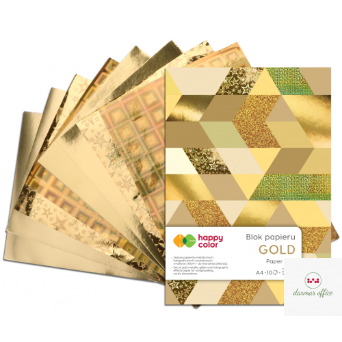 Blok GOLD, A4, 150-230g, 10 ark, HAPPY COLOR HA 3820 2030-MG