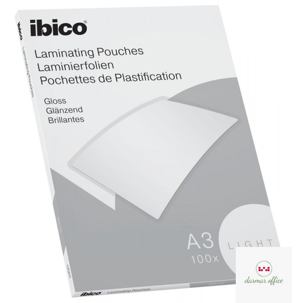 Folia do laminacji IBICO, A3, przezroczysta, 80mic., połysk,  100 szt., LIGHT 627311