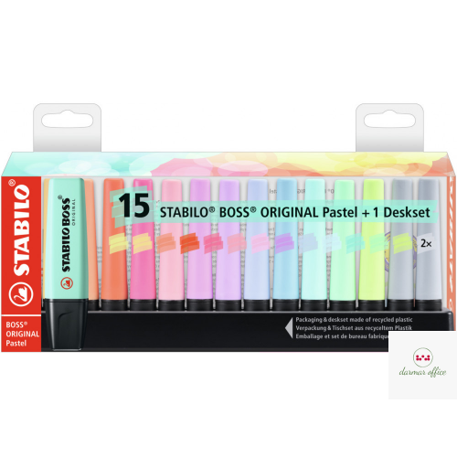 Zakreslacz STABILO BOSS Pastel podstawka 15 szt 7015-02-5