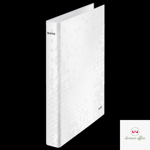 Segregator ringowy LEITZ A4 2DR/25mm perłowy biały WOW 42410001