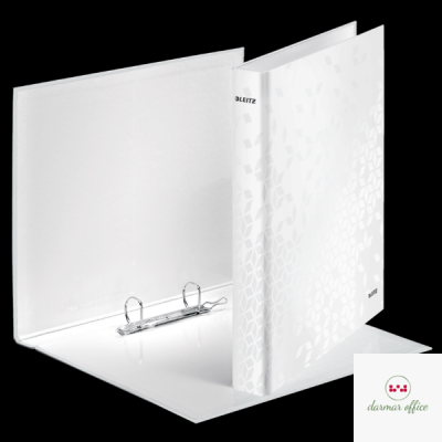 Segregator ringowy LEITZ A4 2DR/25mm perłowy biały WOW 42410001