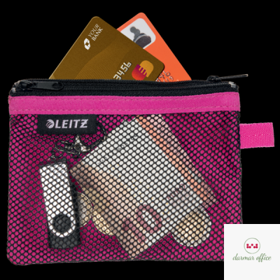 Koszulka z suwakiem z dwoma przegródkami Leitz WOW, rozmiar S, różowa 40110023