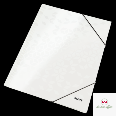 Teczka kartonowa z gumką LEITZ perłowy biała WOW 39820001