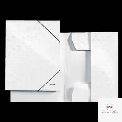 Teczka kartonowa z gumką LEITZ perłowy biała WOW 39820001