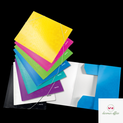 Teczka kartonowa z gumką LEITZ perłowy biała WOW 39820001