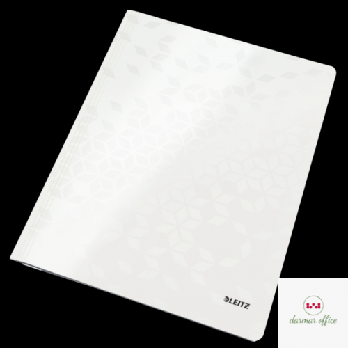 Skoroszyt kartonowy LEITZ perłowy biały WOW 30010001