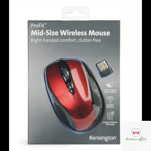 Mysz bezprzewodowa KENSINGTON Pro Fit czerwona K72422WW