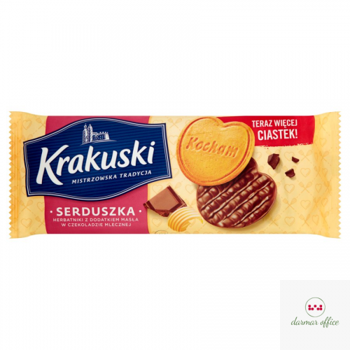 Ciastka BAHLSEN KRAKUSKI HERBATNIKI SERDUSZKA W CZEKOLADZIE MLECZNEJ 171g