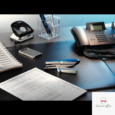 Zszywacz nożycowy metaliczny niebieski (No 10) 15 kartek 55450033