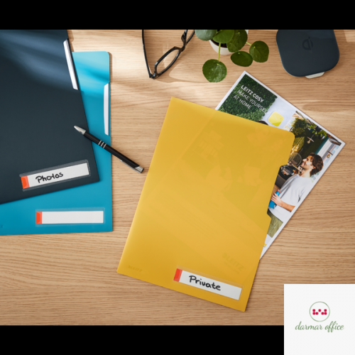 Folder A4 z kieszonką na etykietę Leitz Cosy, żółta 47080019