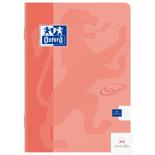 Zeszyt TOUCH PASTEL A5 60k 90g kratka z marginesem koral 400151700 OXFORD