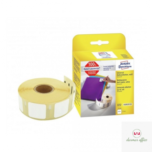 Etykiety uniwersalne termiczne 25 x 25 mm 1 rolka Avery Zweckform AS0929120