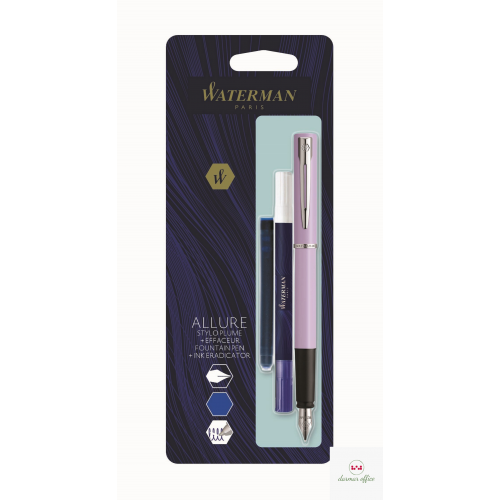Pióro wieczne (F) + wymazywacz + długi nabój ALLURE PASTEL MIX KOLORÓW WATERMAN, 2135214, blister