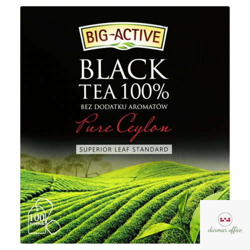 Herbata BIG-ACTIVE PURE CEYLON, 100 torebek x2g czarna
