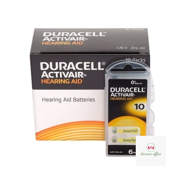 Baterie do aparatów słuchowych (6szt.) DURACELL Activair 10 1.45 V