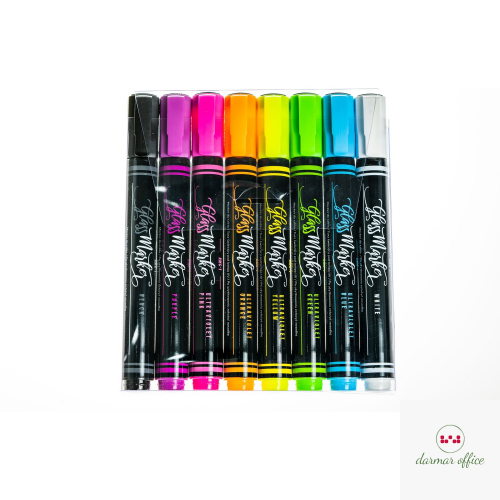 Marker do szkła RMG-1 8 szt. mix kol. etui GLASS MARKER 463-800 RYSTOR