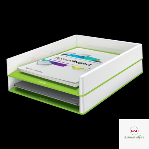 Półka na dokumenty Leitz WOW dwukolorowa, zielona 53611054