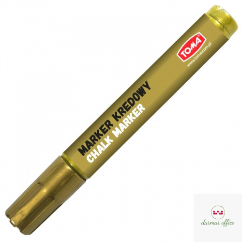 Marker kredowy, końcówka ścięta 15mm, 25g tuszu złoty TO-290 Toma