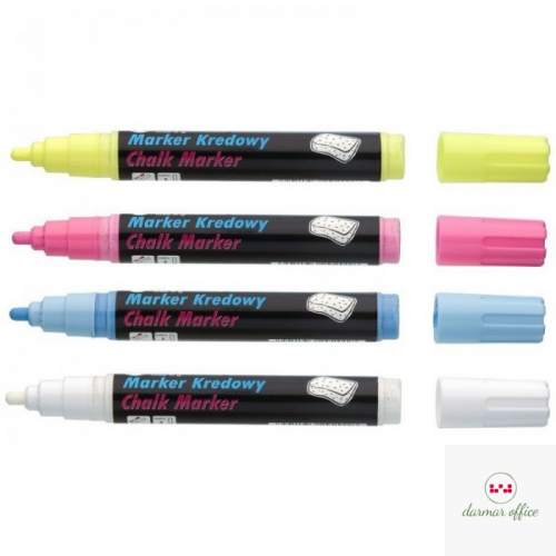 Marker kredowy, końcówka ścięta 8mm, 8g tuszu czarny TO-291 Toma