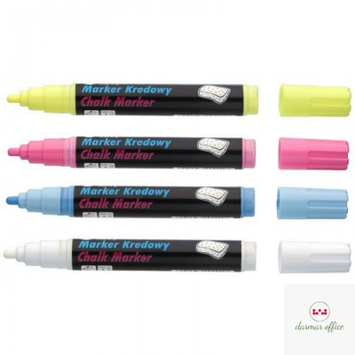 Marker kredowy, końcówka ścięta 8mm, 8g tuszu czarny TO-291 Toma