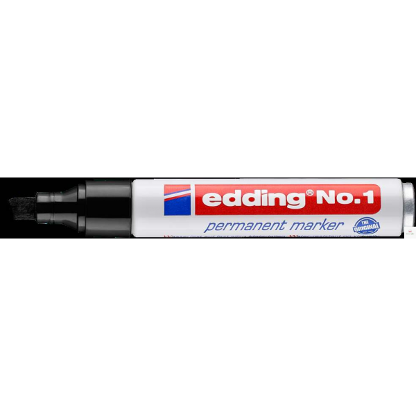 Marker permanentny ścięty 1-5mm czarny EDDING 1/001/C