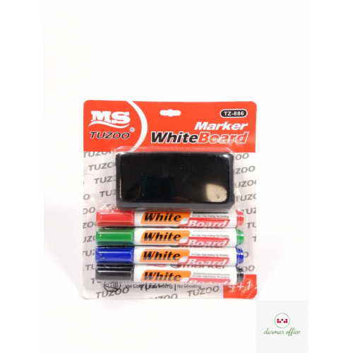 Marker suchościeralny 4 szt.+ gąbka  AMATZ886/882 OPEN