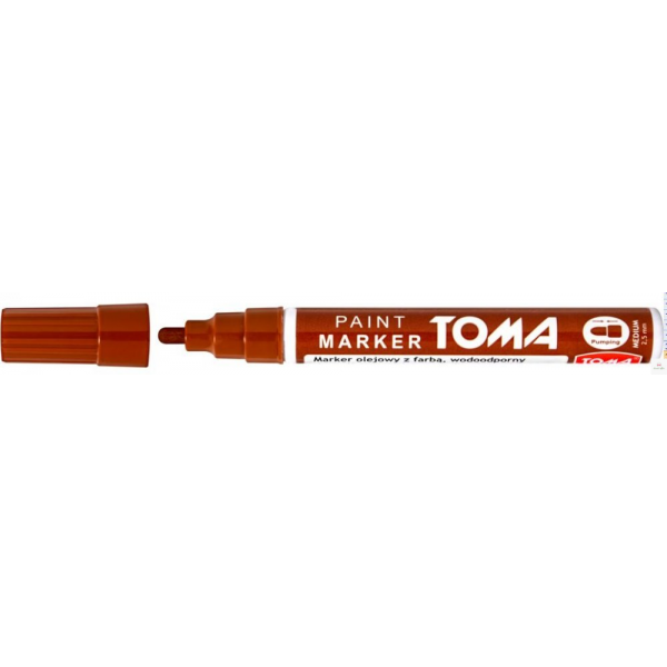 Marker olejowy, fibrowa końcówka 2,5mm, brązowy TO-440 Toma