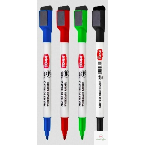 Marker suchościeralny z magnesem i gąbką w nasadce czarny TO-268 Toma