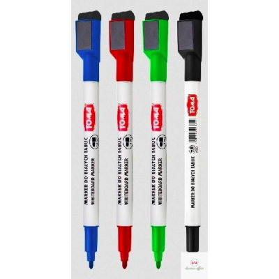 Marker suchościeralny z magnesem i gąbką w nasadce czarny TO-268 Toma