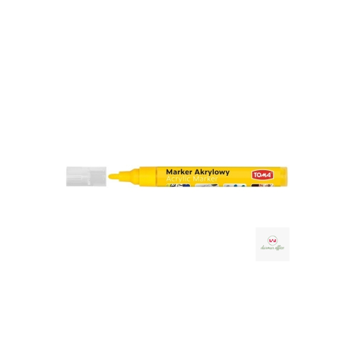 Marker akrylowy, fibrowa końcówka okrągła 2-5mm,  żółty TO-402 Toma