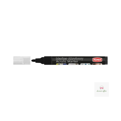 Marker akrylowy, fibrowa końcówka okrągła 2-5mm,  czarny TO-402 Toma