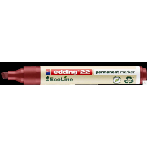 Marker EDDING permanentny ekologiczny ścięta końcówka czerwony  22/002/cz ed