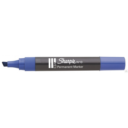 Marker permanentny W10 ścięty niebieski SHARPIE S0192693, blister