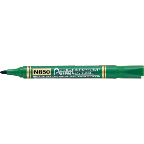 Marker permanentny N850 zielony okrągła końcówka PENTEL