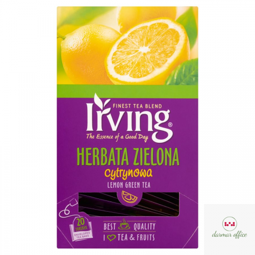 Herbata IRVING cytrynowa 20 kopert 1,5g zielona