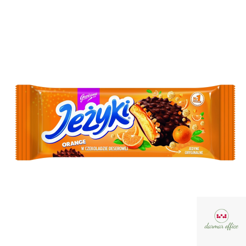 Ciastka JEŻYKI pomarańcza w czekoladzie deserowej 140g