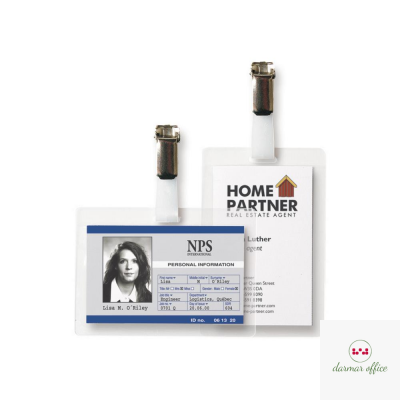 Karta identyfikacyjna (50szt.) z klipsem pozioma + wkładki a4  11131 3L