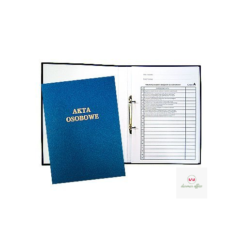 Teczka do akt osobowych z zamkiem niebieska zadruk.1824-339-063 WARTA