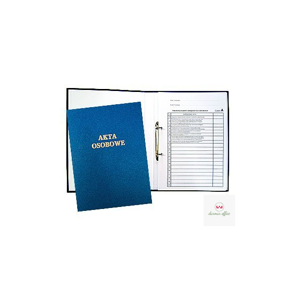 Teczka do akt osobowych z zamkiem niebieska zadruk.1824-339-063 WARTA